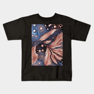 Other Worldly Designs- nebulas, stars, galaxies, planets with feathers Kids T-Shirt